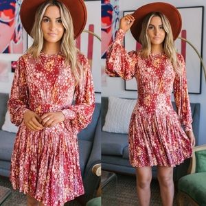 Free People Heartbeats Red Mini Dress Rust Boho